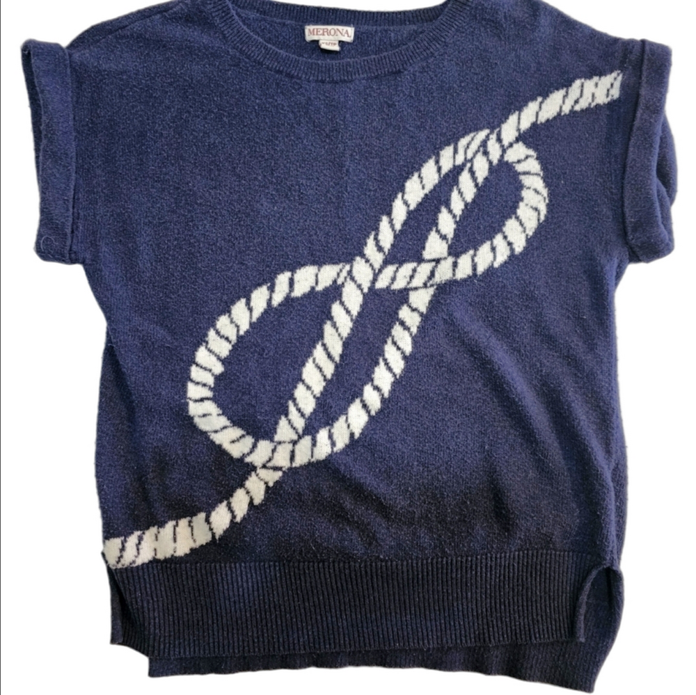 Merona Cotton Nautical Rope Short Sleeve Sweater